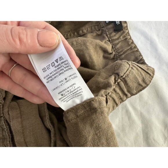 Madewell Madewell Women's Linen Pull-On Drawstring Shorts Safari Khaki M - Picture 5 of 8
